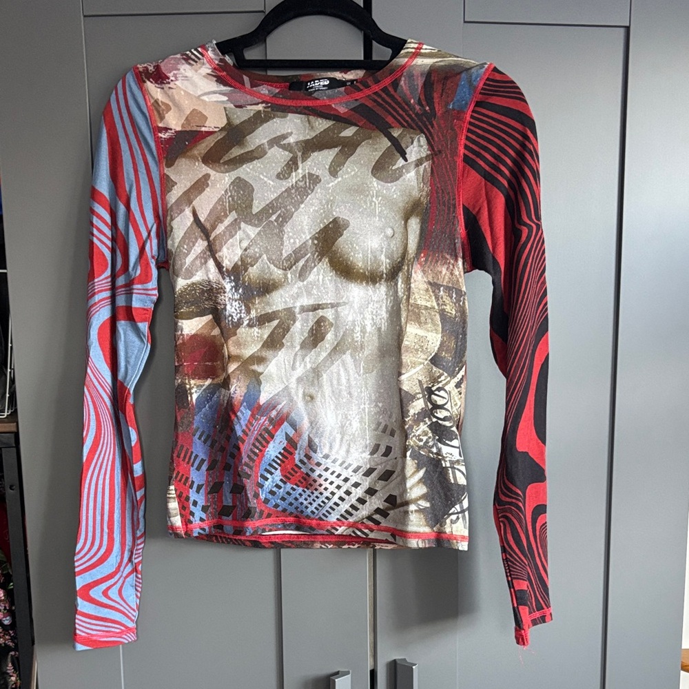 Jaded London Abstract Long Sleeve Top